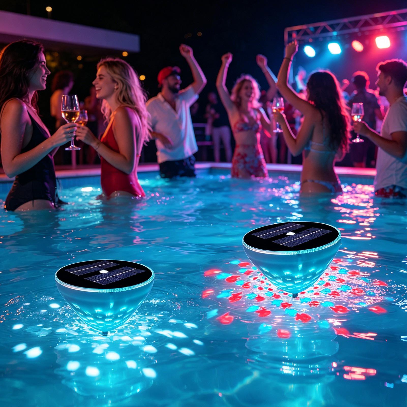 Outdoor Power For Hot Tub - Luzes solares para piscina, 2 peças,