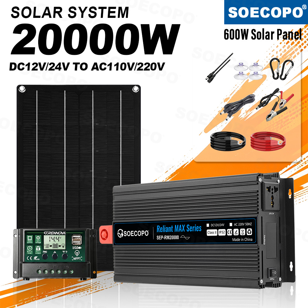 Outdoor Power Inverter - Kit Solar de Emergência 20000W com