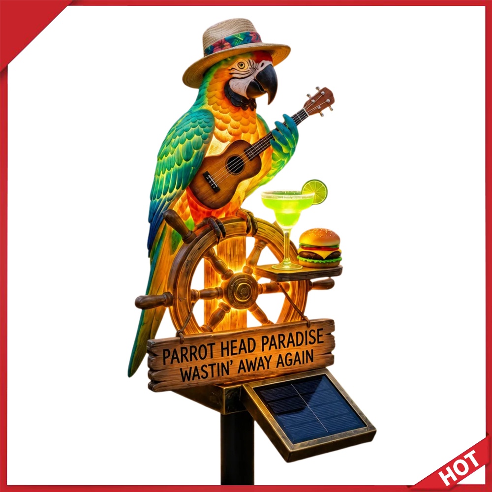 Outdoor Yard Power Stake - Lâmpada Decorativa de Papagaio com Energia