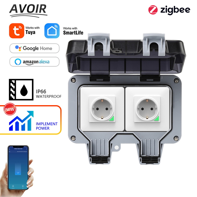 Outdoor Power Socket - Avoir tuya zigbee soquetes elétricos ip66