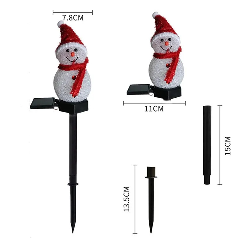 2 led boneco de neve luz solar - Outdoor Yard Power Stake avaliação e preço