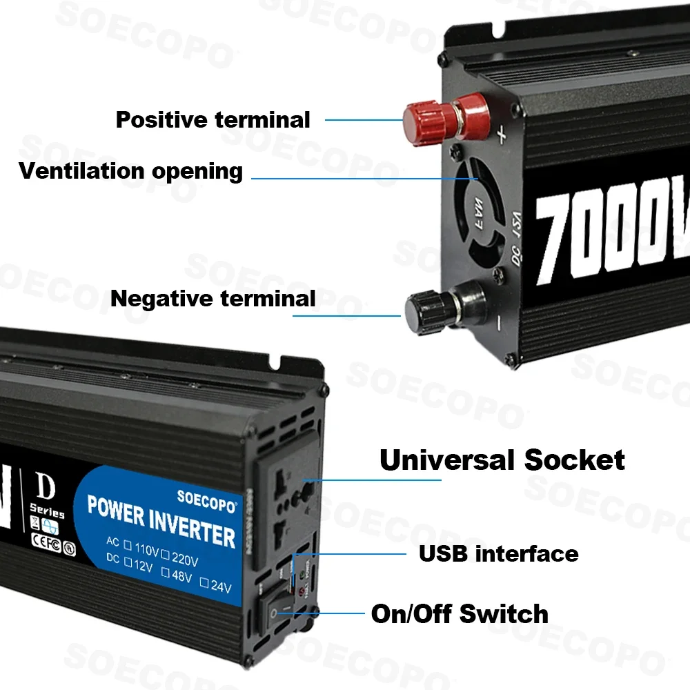 Soecopo 7000w inversor de potê - Outdoor Power Inverter avaliação e preço